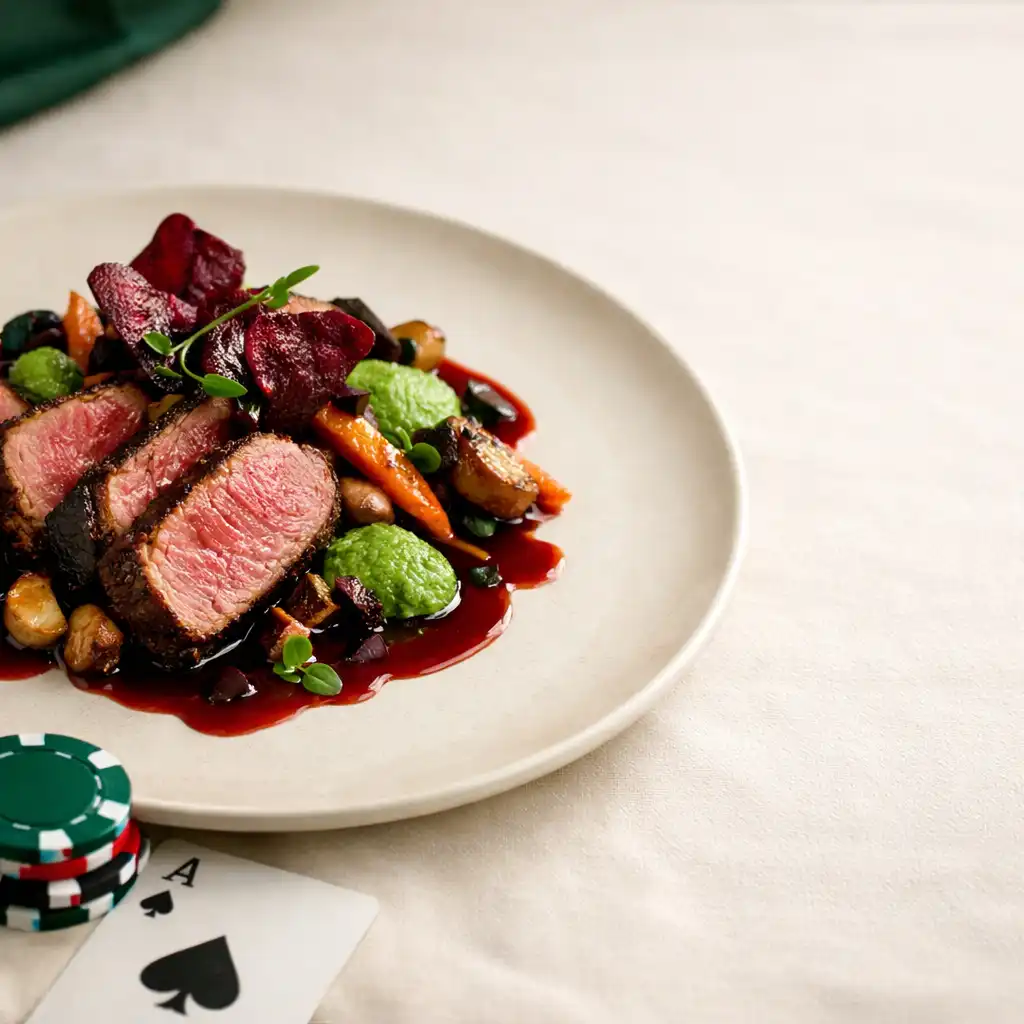Degustační menu s pokerovými žetony