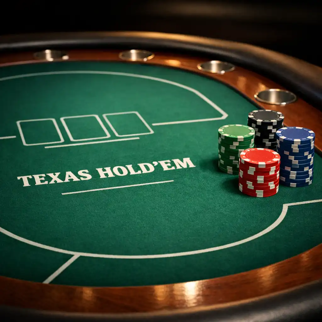 Texas Hold'em pokerový stůl s oválným tvarem a smaragdovým plátnem